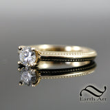 1/2 carat Milgrain solitaire Ring - 14k