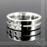 Mens Board Game ring - Sterling Silver or gold - Simple modern band