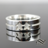 Mens Board Game ring - Sterling Silver or gold - Simple modern band