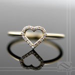 Open Heart Halo Ring - Diamonds and 14k gold