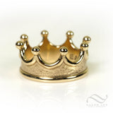 Mens Textured Crown Ring - Sterling or Gold