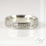 Art Deco Style 4mm ladies wedding band in Sterling or Gold