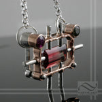 Suspended Tourmaline - 14k rose gold and silver pendant