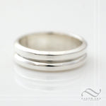 Double Band style Wedding Band - 14k gold white, yellow or rose