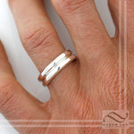 Double Band style Wedding Band - 14k gold white, yellow or rose