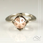 D10 Engagement ring in Mixed Metals - Sterling silver and 14k gold