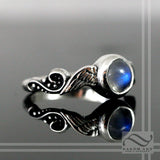 Moonstone wing Ring - Sterling Silver
