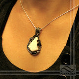 Natural opal pendant - Rustic southwestern style - With sterling silver and 14k