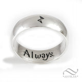 Always - Mens Sterling Silver Wedding Band or Promise Ring