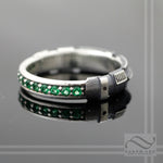 Emerald Lightsaber Ring - Sterling Silver