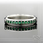 Emerald Lightsaber Ring - Sterling Silver