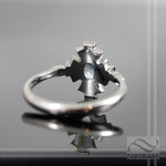 14k Natural Paraiba Tourmaline Engagement Ring - Art deco Themed