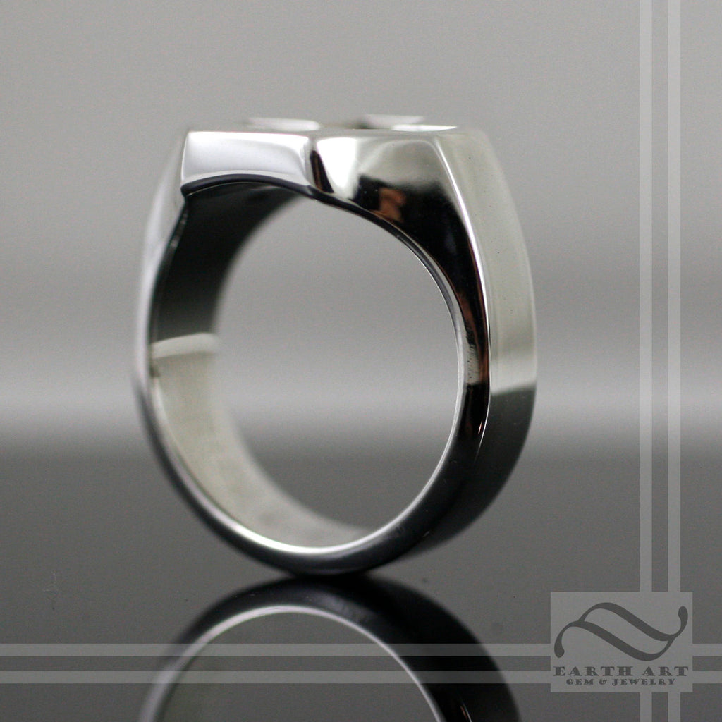 Directional Pad Signet Ring - Mens signet Ring - Sterling Silver ...
