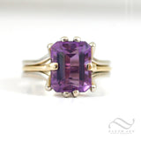 Amethyst Cocktail ring in 14k white and yellow gold