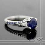 Natural Sapphire Three stone ring in 14k