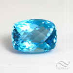 27.92 carat Natural Swiss blue Topaz in Checkerboard Rectangle Cut