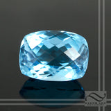 27.92 carat Natural Swiss blue Topaz in Checkerboard Rectangle Cut