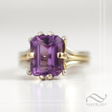 Amethyst Cocktail ring in 14k white and yellow gold