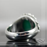 Mens Scorpion And Emerald Signet Ring in Solid Sterling Silver