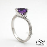 Amethyst Sidewinder - 14k and Diamonds Engagement Ring