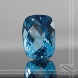 27.92 carat Natural Swiss blue Topaz in Checkerboard Rectangle Cut