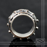 Sterling and Yellow Sapphire Men's Steampunk Band