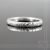 2mm Hand textured tree bark ring - Sterling Silver, white, rose or yellow gold