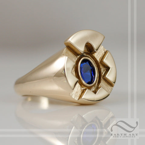 Gold Secret Society Ring - Signet Ring