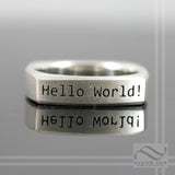 Hello World! Squircle Ring Solid Sterling Silver