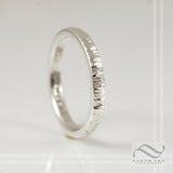 2mm Hand textured tree bark ring - Sterling Silver, white, rose or yellow gold