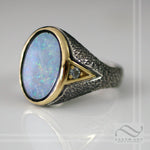 18k and Sterling Signet with Vintage Australian opal inlay