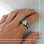 18k and Sterling Signet with Vintage Australian opal inlay
