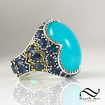 Blue Peruvian Opal in 18k and Sterling