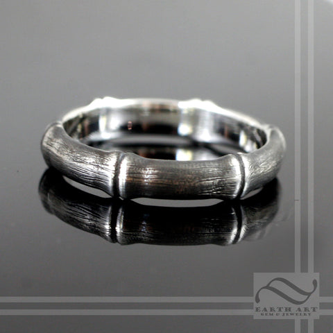 Brushed Bamboo Ring in Sterling Silver
