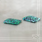 15.6 cttw Pair of loose turquoise rectangle cabochons