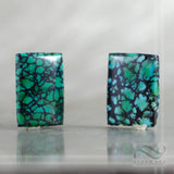 15.6 cttw Pair of loose turquoise rectangle cabochons