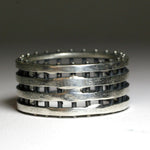 Men's Wide Studded Sterling Silver Band