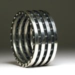 Men's Wide Studded Sterling Silver Band