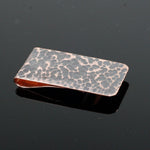 Oxidized Hammered Copper Money Clip - Dimpled texture