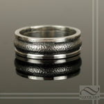 Mens Rough Path Wedding Band dimpled texture