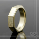 8 Sided Wedding Band - The Golden Octagon - 14k Gold