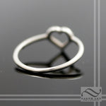 Open Heart Halo Ring - Sterling Silver