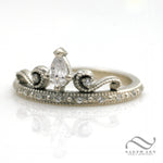 Petite ladies Tiara Engagement Ring - 14k and Diamond
