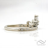 Petite ladies Tiara Engagement Ring - 14k and Diamond