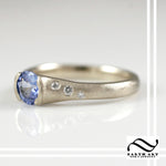 Natural Ceylon Sapphire Engagement Ring in 14k white gold