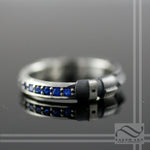 Sapphire Light Sword Ring - Sterling Silver - Narrow Version