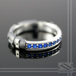 Sapphire Light Sword Ring - Sterling Silver - Narrow Version