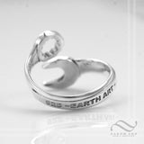 Wrench Ring in Solid Sterling Silver - Adjustable unisex band